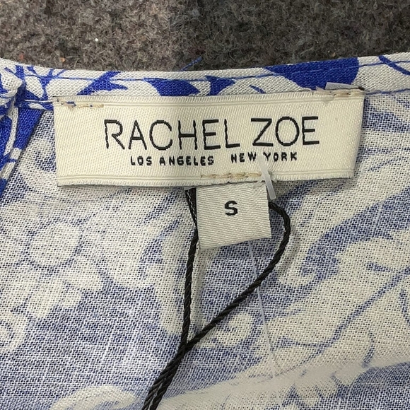 Rachel Zoe Blue Linen Blend Cropped Blouse – Size S - Picture 8 of 9